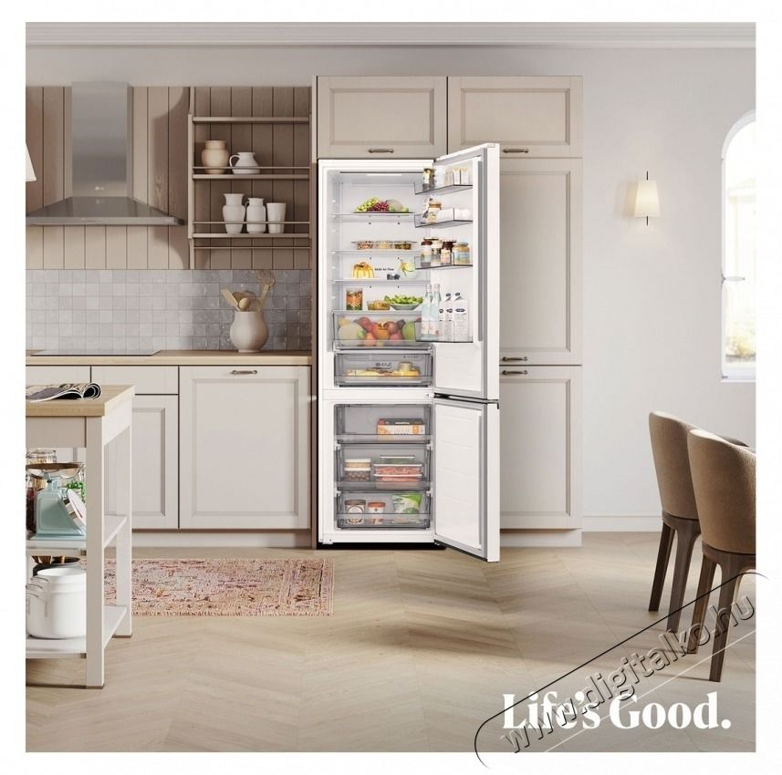 LG GBBSJ2CCSW alulfagyaszt&oacute;s hűtő Konyhai term&eacute;kek - Hűtő, fagyaszt&oacute; (szabadon&aacute;ll&oacute;) - Alulfagyaszt&oacute;s kombin&aacute;lt hűtő - 531379