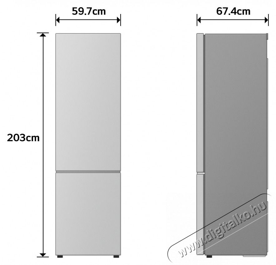 LG GBBS726CMB Alulfagyaszt&oacute;s hűtőszekr&eacute;ny Konyhai term&eacute;kek - Hűtő, fagyaszt&oacute; (szabadon&aacute;ll&oacute;) - Alulfagyaszt&oacute;s kombin&aacute;lt hűtő - 534043