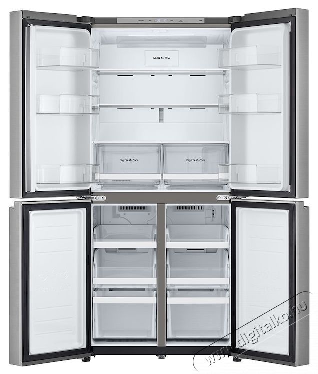 LG GMB860PYDE Side by side hűtőszekr&eacute;ny, 530 l, No Frost, Multi-Door, E energiaoszt&aacute;ly, M 179 cm, Rozsdamentes ac&eacute;l Konyhai term&eacute;kek - Hűtő, fagyaszt&oacute; (szabadon&aacute;ll&oacute;) - Amerikai t&iacute;pus&uacute; Side By Side hűtő - 535407