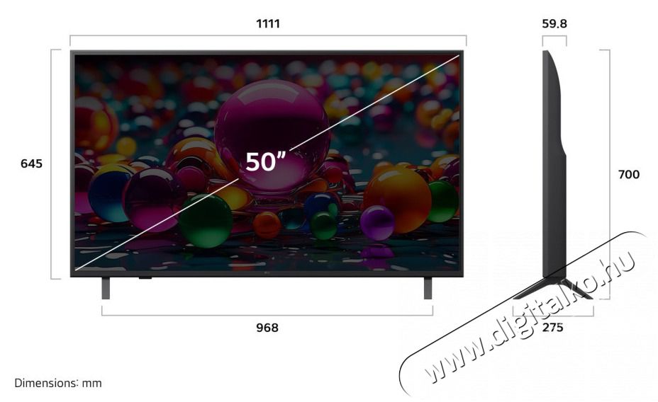 LG 50UA75003LA 50 colos UHD AI UA75 4K Smart TV 2025 Telev&iacute;zi&oacute;k - LED telev&iacute;zi&oacute; - UHD 4K felbont&aacute;s&uacute; - 506869