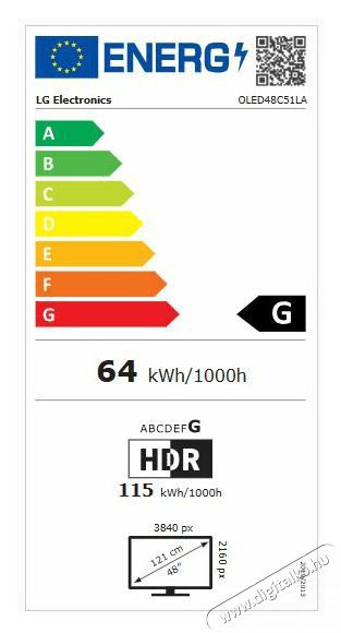 LG OLED48C51LA 48 colos LG OLED evo AI C5 4K Smart TV 2025 Telev&iacute;zi&oacute;k - OLED telev&iacute;zi&oacute; - UHD 4K felbont&aacute;s&uacute; - 507203