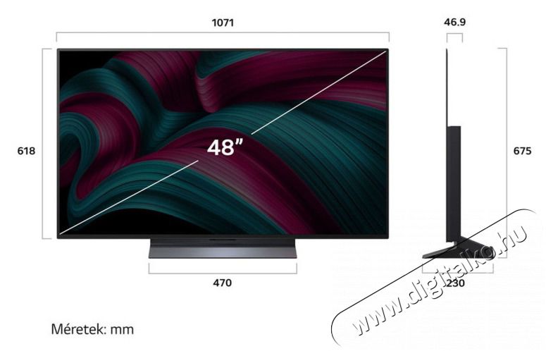 LG OLED48C51LA 48 colos LG OLED evo AI C5 4K Smart TV 2025 Telev&iacute;zi&oacute;k - OLED telev&iacute;zi&oacute; - UHD 4K felbont&aacute;s&uacute; - 507203