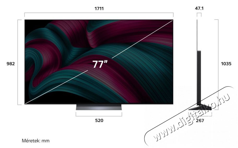 LG OLED77C51LA 77 colos LG OLED evo AI C5 4K Smart TV 2025 Telev&iacute;zi&oacute;k - OLED telev&iacute;zi&oacute; - UHD 4K felbont&aacute;s&uacute; - 507035