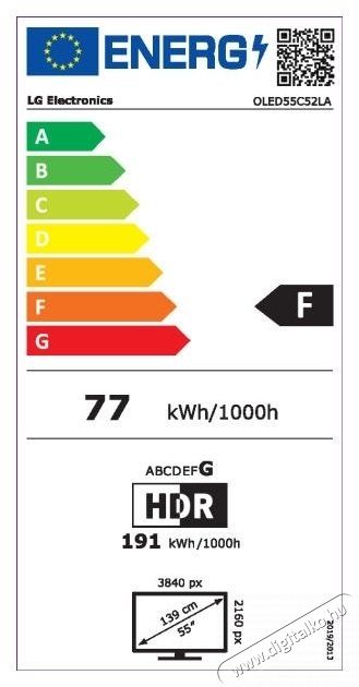 LG OLED55C52LA telev&iacute;zi&oacute;, 139 cm, Smart, 4K Ultra HD, 100 Hz, F energiaoszt&aacute;ly Telev&iacute;zi&oacute;k - OLED telev&iacute;zi&oacute; - UHD 4K felbont&aacute;s&uacute; - 531138