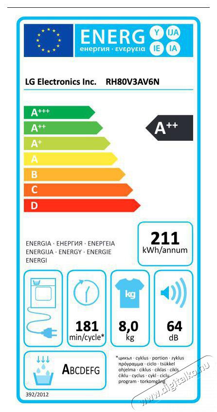LG RH80V3AV6N hőszivatty&uacute;s sz&aacute;r&iacute;t&oacute;g&eacute;p H&aacute;ztart&aacute;s / Otthon / K&uuml;lt&eacute;r - Mos&oacute;g&eacute;p / sz&aacute;r&iacute;t&oacute;g&eacute;p - Sz&aacute;r&iacute;t&oacute;g&eacute;p - 374020