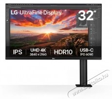 LG UltraFine 31.5  32UN880K-B Monitor, LED IPS, UHD (3840x2160), 60Hz, 5ms, USB Type-C, HDMI, Display Port, Ergo Stand, Pivot, fekete Iroda &eacute;s sz&aacute;m&iacute;t&aacute;stechnika - Monitor - Monitor - 533568