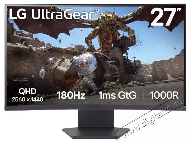 LG UltraGear&trade; 27GS60QC &iacute;velt gamer monitor, 27 , QHD, 180 Hz, 1 ms, FreeSync&trade;, fekete Iroda &eacute;s sz&aacute;m&iacute;t&aacute;stechnika - Monitor - Monitor - 533562