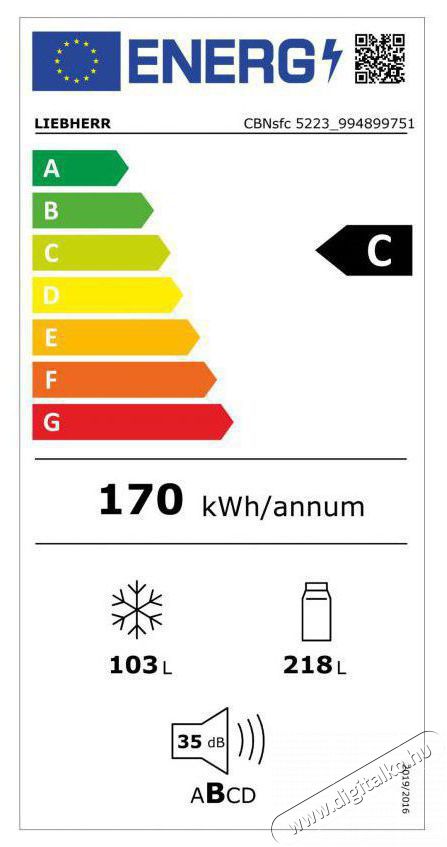 Liebherr CBNsfc 5223 Kombin&aacute;lt hűtőszekr&eacute;ny, 320 l, NoFrost, BioFresh, Kijelző, Szenzorvez&eacute;rl&eacute;s, C energiaoszt&aacute;ly, 35 dB, M 185,5 cm, SteelFinish Konyhai term&eacute;kek - Hűtő, fagyaszt&oacute; (szabadon&aacute;ll&oacute;) - Alulfagyaszt&oacute;s kombin&aacute;lt hűtő - 494613