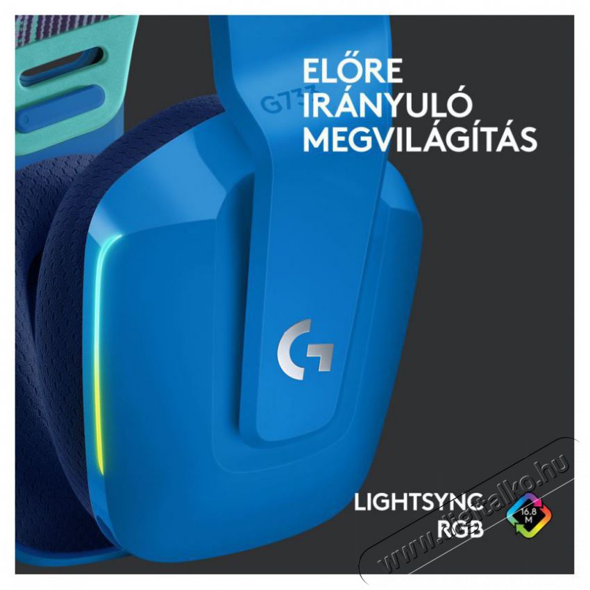 Logitech G733 Lightspeed Wireless RGB gamer headset - k&eacute;k Audio-Video / Hifi / Multim&eacute;dia - F&uuml;l &eacute;s Fejhallgat&oacute;k - Fejhallgat&oacute; mikrofonnal / headset - 379642