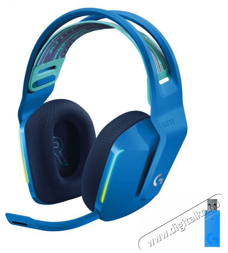 Logitech G733 Lightspeed Wireless RGB gamer headset - k&eacute;k Audio-Video / Hifi / Multim&eacute;dia - F&uuml;l &eacute;s Fejhallgat&oacute;k - Fejhallgat&oacute; mikrofonnal / headset - 379642