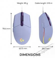 Logitech G102 Lightsync lila gamer eg&eacute;r Iroda &eacute;s sz&aacute;m&iacute;t&aacute;stechnika - Eg&eacute;r - Vezet&eacute;kes eg&eacute;r - 385205