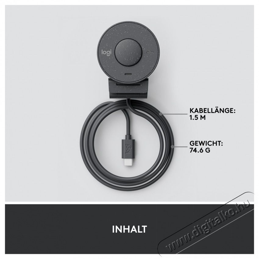Logitech 960-001436 Brio 300 grafitsz&uuml;rke webkamera Iroda &eacute;s sz&aacute;m&iacute;t&aacute;stechnika - Webkamera - 465044