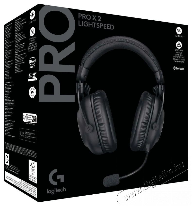 Logitech G PRO X 2 LIGHTSPEED Gaming Headset, fekete Audio-Video / Hifi / Multim&eacute;dia - F&uuml;l &eacute;s Fejhallgat&oacute;k - F&uuml;lhallgat&oacute; mikrofonnal / headset - 503376