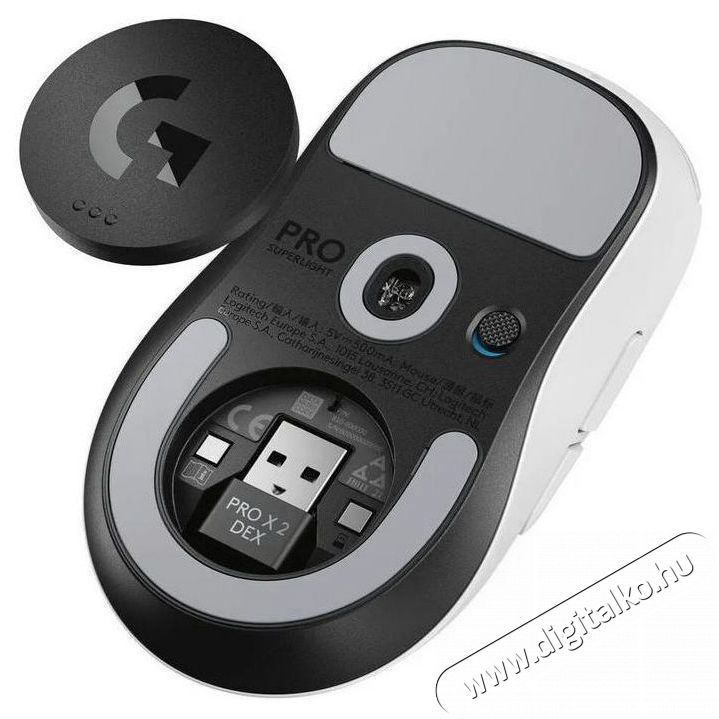 Logitech PRO X Superlight 2, feh&eacute;r Iroda &eacute;s sz&aacute;m&iacute;t&aacute;stechnika - Eg&eacute;r - Vezet&eacute;k n&eacute;lk&uuml;li eg&eacute;r - 503383