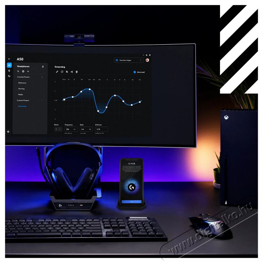 Logitech G A50 LIGHTSPEED, fekete Audio-Video / Hifi / Multim&eacute;dia - F&uuml;l &eacute;s Fejhallgat&oacute;k - Fejhallgat&oacute; - 510101