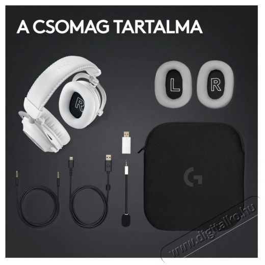 Logitech G PRO X 2 LIGHTSPEED Gaming Headset, feh&eacute;r Audio-Video / Hifi / Multim&eacute;dia - F&uuml;l &eacute;s Fejhallgat&oacute;k - Fejhallgat&oacute; - 510105