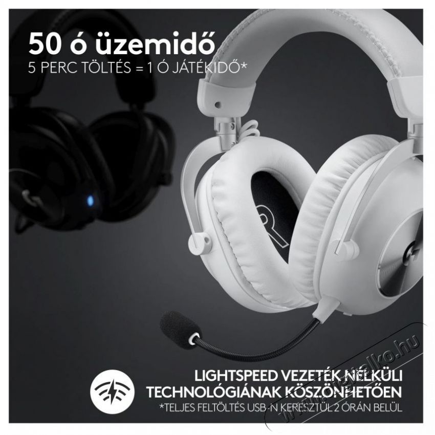 Logitech G PRO X 2 LIGHTSPEED Gaming Headset, feh&eacute;r Audio-Video / Hifi / Multim&eacute;dia - F&uuml;l &eacute;s Fejhallgat&oacute;k - Fejhallgat&oacute; - 510105
