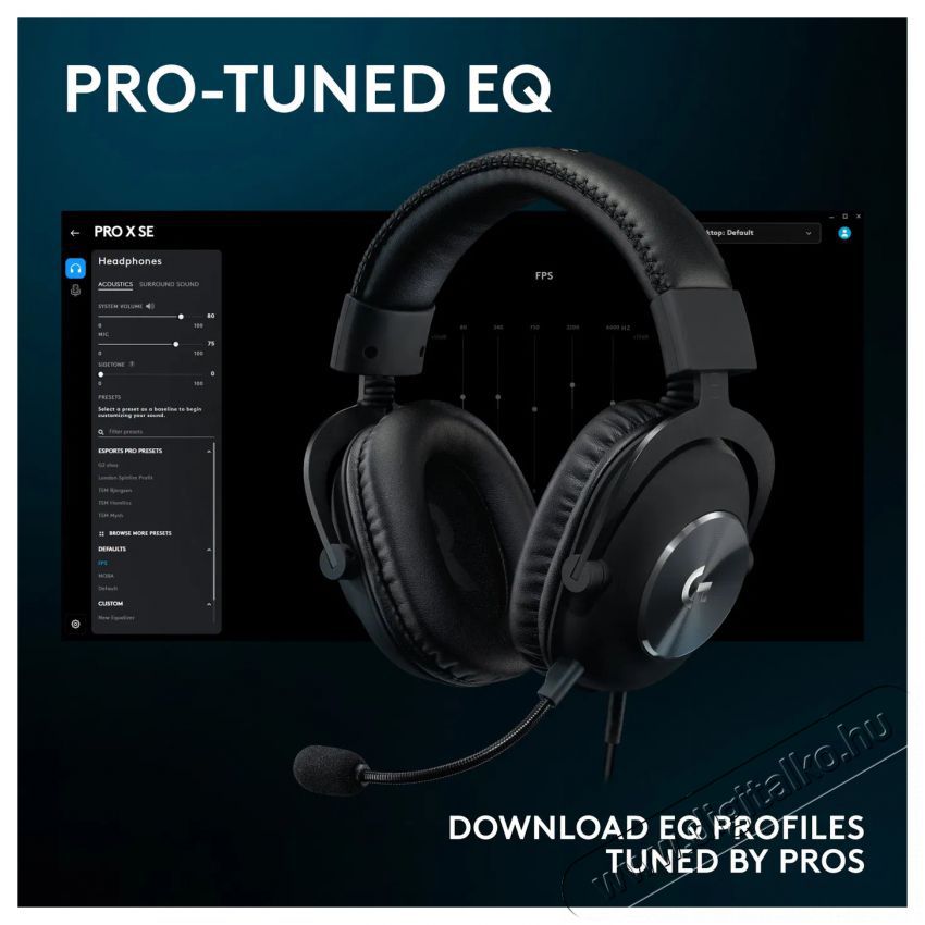 Logitech G PRO X SE Wired Gaming Headset, fekete Audio-Video / Hifi / Multim&eacute;dia - F&uuml;l &eacute;s Fejhallgat&oacute;k - Fejhallgat&oacute; mikrofonnal / headset - 518898