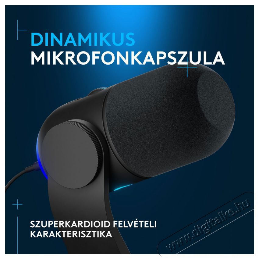 Logitech G Blue Yeti GX dinamikus RGB, black Fot&oacute;-Vide&oacute; kieg&eacute;sz&iacute;tők - Mikrofon - Fot&oacute;-vide&oacute; mikrofon - 525245