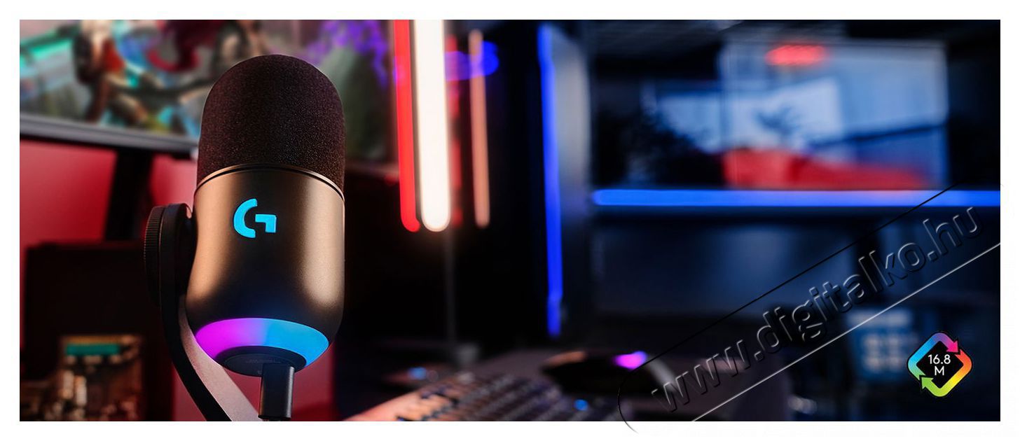 Logitech G Blue Yeti GX dinamikus RGB, black Fot&oacute;-Vide&oacute; kieg&eacute;sz&iacute;tők - Mikrofon - Fot&oacute;-vide&oacute; mikrofon - 525245
