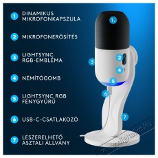 Logitech G Blue Yeti GX dinamikus RGB, off-white Fot&oacute;-Vide&oacute; kieg&eacute;sz&iacute;tők - Mikrofon - Fot&oacute;-vide&oacute; mikrofon - 525243