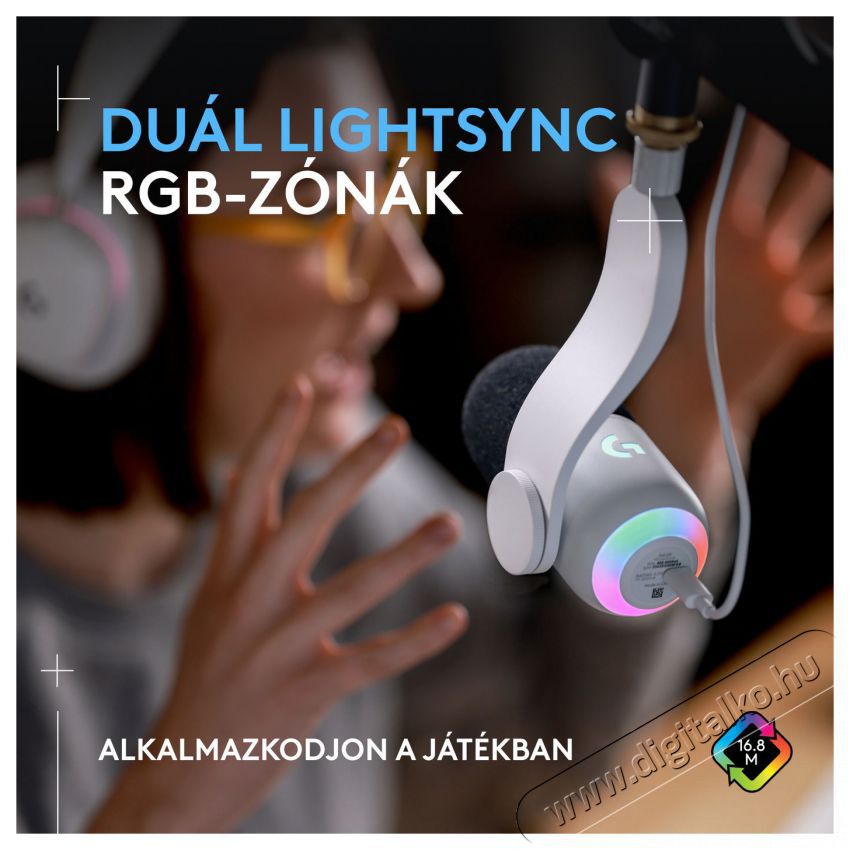 Logitech G Blue Yeti GX dinamikus RGB, off-white Fot&oacute;-Vide&oacute; kieg&eacute;sz&iacute;tők - Mikrofon - Fot&oacute;-vide&oacute; mikrofon - 525243