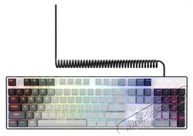 LORGAR Azar 514 RGB, feh&eacute;r vezet&eacute;kes mechanikus gamer billentyűzet Iroda &eacute;s sz&aacute;m&iacute;t&aacute;stechnika - Billentyűzet / billentyűzet szett - Vezet&eacute;kes - 514928