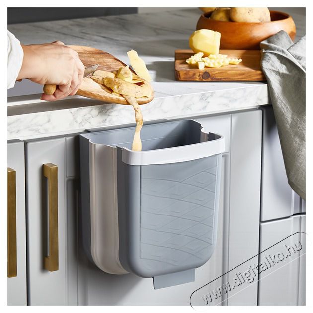 Luxplastic IRIS L-00869-2 &ouml;sszecsukhat&oacute;, ajt&oacute;ra akaszthat&oacute; szemetes 6 liter, sz&uuml;rke H&aacute;ztart&aacute;s / Otthon / K&uuml;lt&eacute;r - Lak&aacute;sfelszerel&eacute;s - Szemetes - 502384