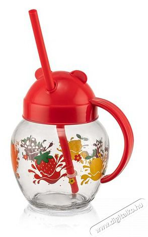 Luxplastic IRIS C-00373 Cute &uuml;vegb&ouml;gre sz&iacute;v&oacute;sz&aacute;llal 370ml, piros, z&ouml;ld vagy s&aacute;rga sz&iacute;nű Konyhai term&eacute;kek - Egy&eacute;b / Konyhai kieg&eacute;sz&iacute;tő - 508325