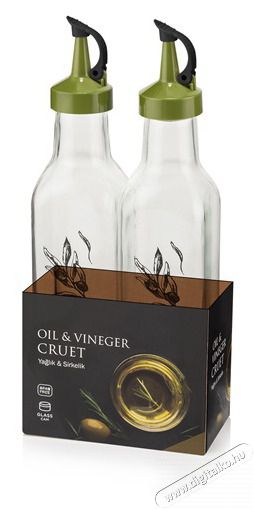 Luxplastic IRIS C-00253 Olaj &eacute;s ecet ki&ouml;ntő szett 2 darabos, 2*250ml, fekete vagy z&ouml;ld sz&iacute;nű Konyhai term&eacute;kek - Konyhai eszk&ouml;z - Egy&eacute;b konyhai eszk&ouml;z - 513434