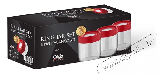 Luxplastic IRIS C-00379 Ring &uuml;veg t&aacute;rol&oacute; szett 3 darabos 3*425ml Konyhai term&eacute;kek - Ed&eacute;ny - &Eacute;telt&aacute;rol&oacute; - 514670