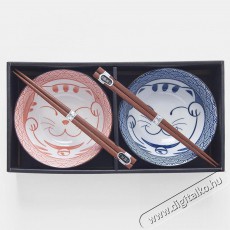 Made In Japan Maneki 15 cm-es szett, piros-k&eacute;k, 2 darab Konyhai term&eacute;kek - Egy&eacute;b / Konyhai kieg&eacute;sz&iacute;tő - 527437