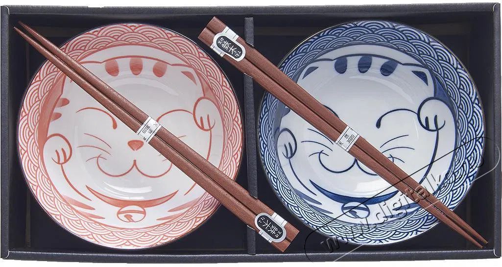Made In Japan Maneki 15 cm-es szett, piros-k&eacute;k, 2 darab Konyhai term&eacute;kek - Egy&eacute;b / Konyhai kieg&eacute;sz&iacute;tő - 527437