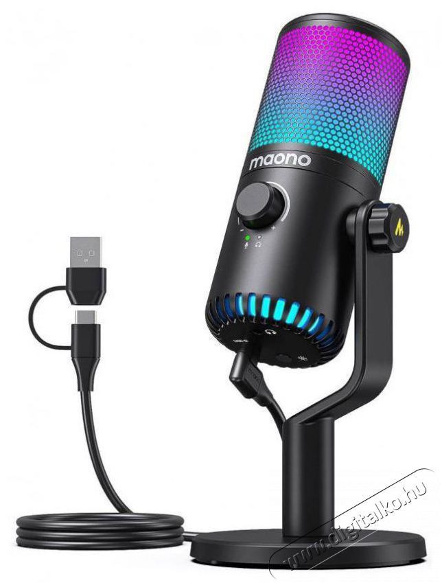 MAONO DM30 RGB Black Fot&oacute;-Vide&oacute; kieg&eacute;sz&iacute;tők - Mikrofon - Mikrofon r&aacute;di&oacute;knak - 525289