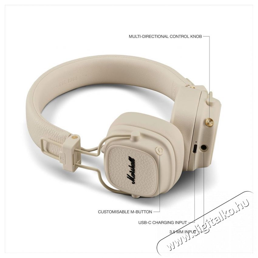 Marshall Major V Cream Audio-Video / Hifi / Multim&eacute;dia - F&uuml;l &eacute;s Fejhallgat&oacute;k - Fejhallgat&oacute; - 510118