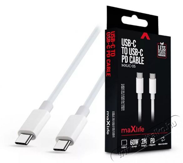 MAXLIFE TF-0180 2m 60W Type C apa-apa feh&eacute;r adat- &eacute;s t&ouml;ltők&aacute;bel Mobil / Kommunik&aacute;ci&oacute; / Smart - Mobiltelefon kieg&eacute;sz&iacute;tő / tok - H&aacute;l&oacute;zati-, aut&oacute;s t&ouml;ltő - 405709