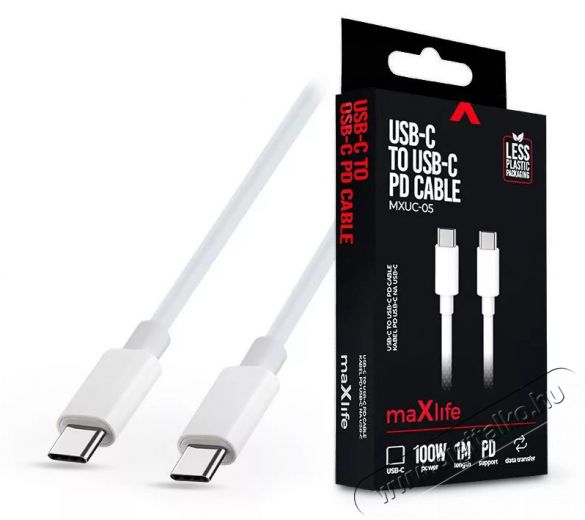 MAXLIFE TF-0181 1m 100W Type C apa-apa feh&eacute;r adat- &eacute;s t&ouml;ltők&aacute;bel Mobil / Kommunik&aacute;ci&oacute; / Smart - Mobiltelefon kieg&eacute;sz&iacute;tő / tok - H&aacute;l&oacute;zati-, aut&oacute;s t&ouml;ltő - 405710