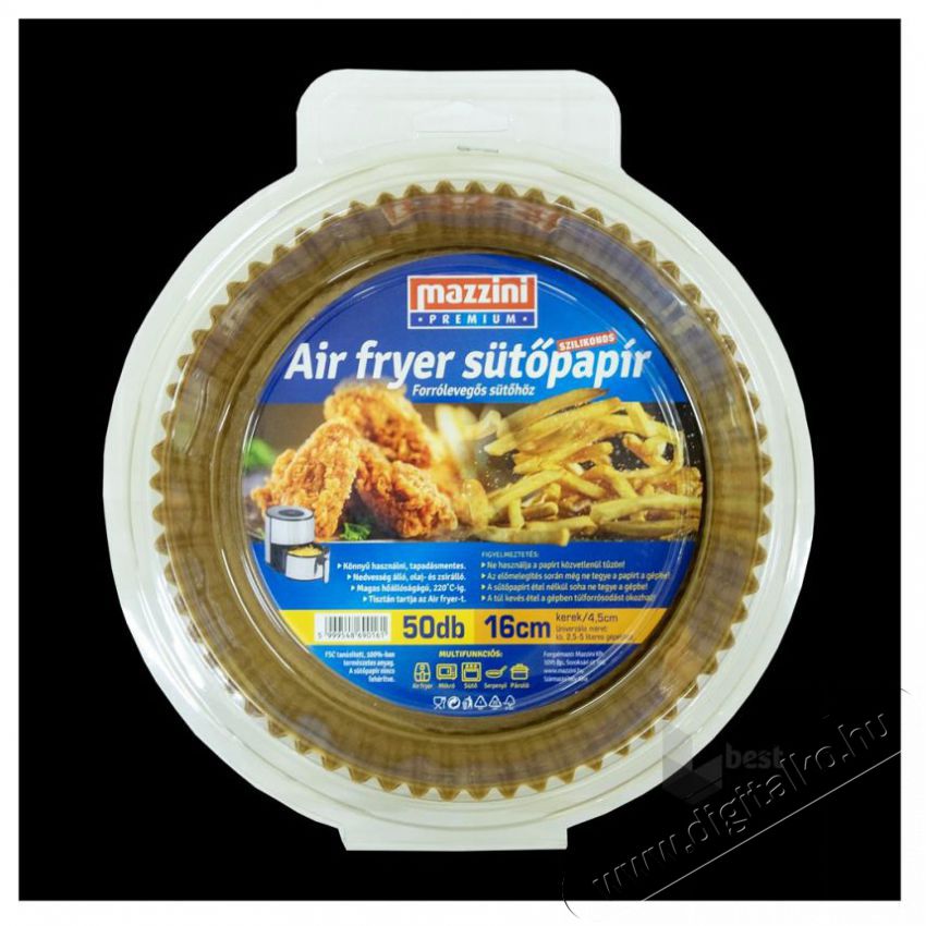 MAZZINI 103055 Premium Air Fryer kerek/16 cm-es/ 50db/csomag s&uuml;tőpap&iacute;r Konyhai term&eacute;kek - Egy&eacute;b / Konyhai kieg&eacute;sz&iacute;tő - 513425