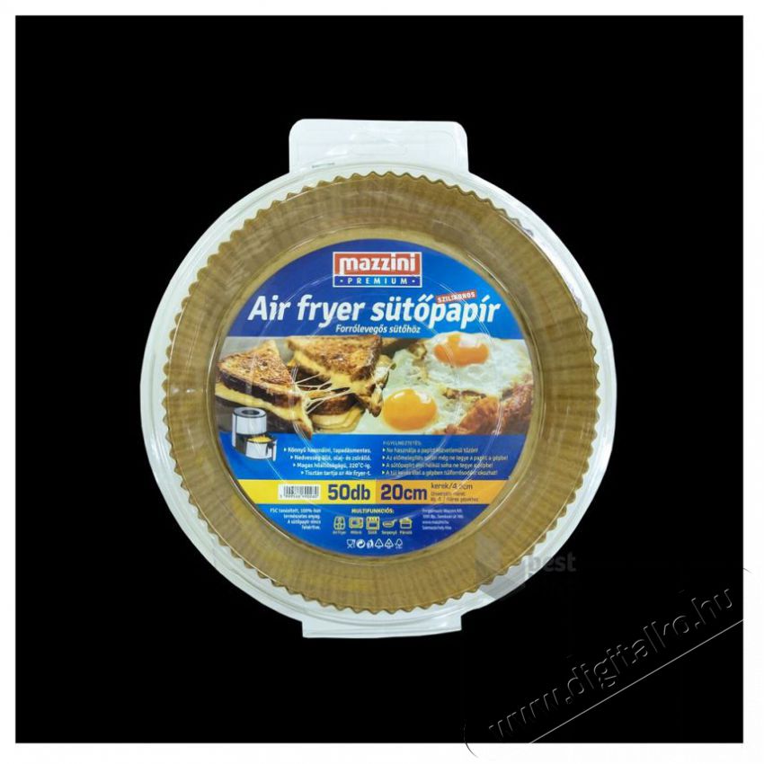 MAZZINI 103056 Premium Air Fryer kerek/20 cm-es/ 50db/csomag s&uuml;tőpap&iacute;r Konyhai term&eacute;kek - Egy&eacute;b / Konyhai kieg&eacute;sz&iacute;tő - 513424