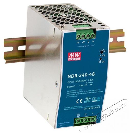 MEAN WELL NDR-240-24 24V 10A 240W DIN s&iacute;nre szerelhető t&aacute;pegys&eacute;g Iroda &eacute;s sz&aacute;m&iacute;t&aacute;stechnika - Egy&eacute;b sz&aacute;m&iacute;t&aacute;stechnikai term&eacute;k - 396531