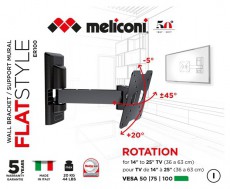 Meliconi D&ouml;nthető, forgathat&oacute; karos VESA 100 TV fali konzol Tv kieg&eacute;sz&iacute;tők - Fali tart&oacute; / konzol - Fali tv tart&oacute; - 385446
