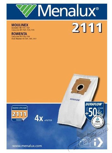 Menalux 2111 Szintetikus porzs&aacute;k 4db H&aacute;ztart&aacute;s / Otthon / K&uuml;lt&eacute;r - Porsz&iacute;v&oacute; / takar&iacute;t&oacute;g&eacute;p - Porzs&aacute;k / portart&aacute;ly - 382625