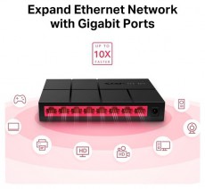 Mercusys MS108G 8port 10/100/1000Mbps nem menedzselhető asztali Switch Iroda &eacute;s sz&aacute;m&iacute;t&aacute;stechnika - H&aacute;l&oacute;zat - Switch - 396543