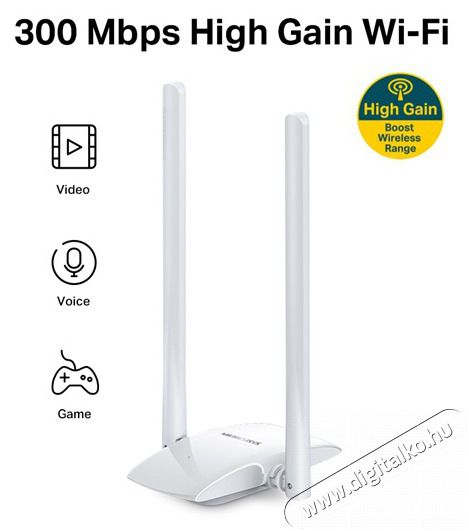 Mercusys MW300UH 300Mbps High Gain Vezet&eacute;k n&eacute;lk&uuml;li USB Adapter Iroda &eacute;s sz&aacute;m&iacute;t&aacute;stechnika - H&aacute;l&oacute;zat - Vezet&eacute;k n&eacute;lk&uuml;li adapter - 448042