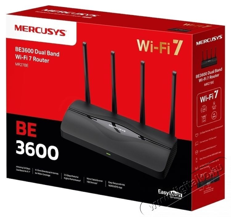 Mercusys MR27BE BE3600 Dual Band Wi-Fi 7 Router Iroda &eacute;s sz&aacute;m&iacute;t&aacute;stechnika - H&aacute;l&oacute;zat - Router - 531314