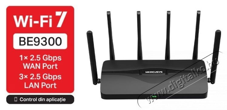 Mercusys MR47BE BE9300 Tri-Band Wi-Fi 7 Router Iroda &eacute;s sz&aacute;m&iacute;t&aacute;stechnika - H&aacute;l&oacute;zat - Router - 531312