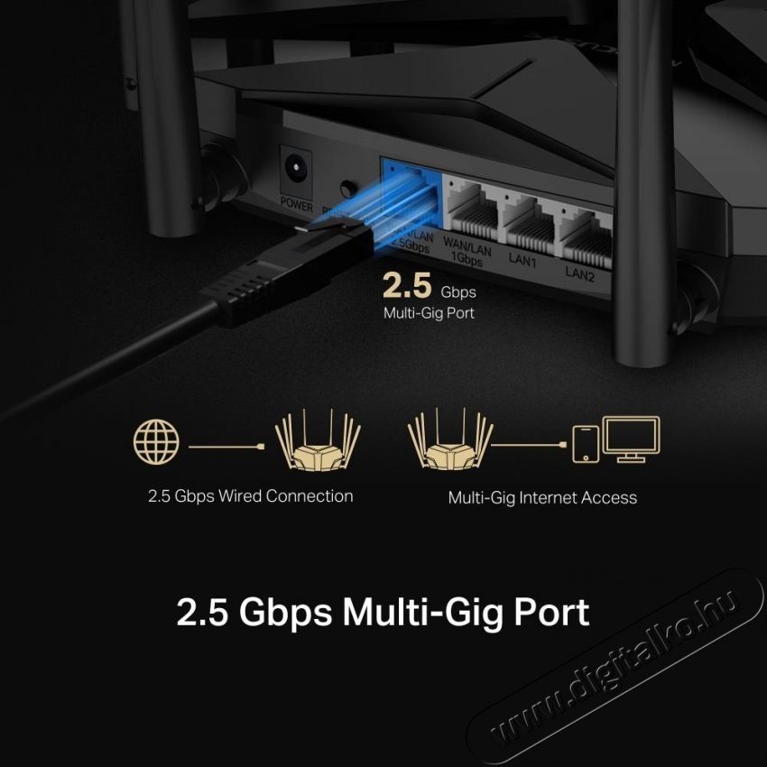 Mercusys MR90X vezet&eacute;k n&eacute;lk&uuml;li router, AX6000, Wi-Fi 6 Iroda &eacute;s sz&aacute;m&iacute;t&aacute;stechnika - H&aacute;l&oacute;zat - Router - 531423