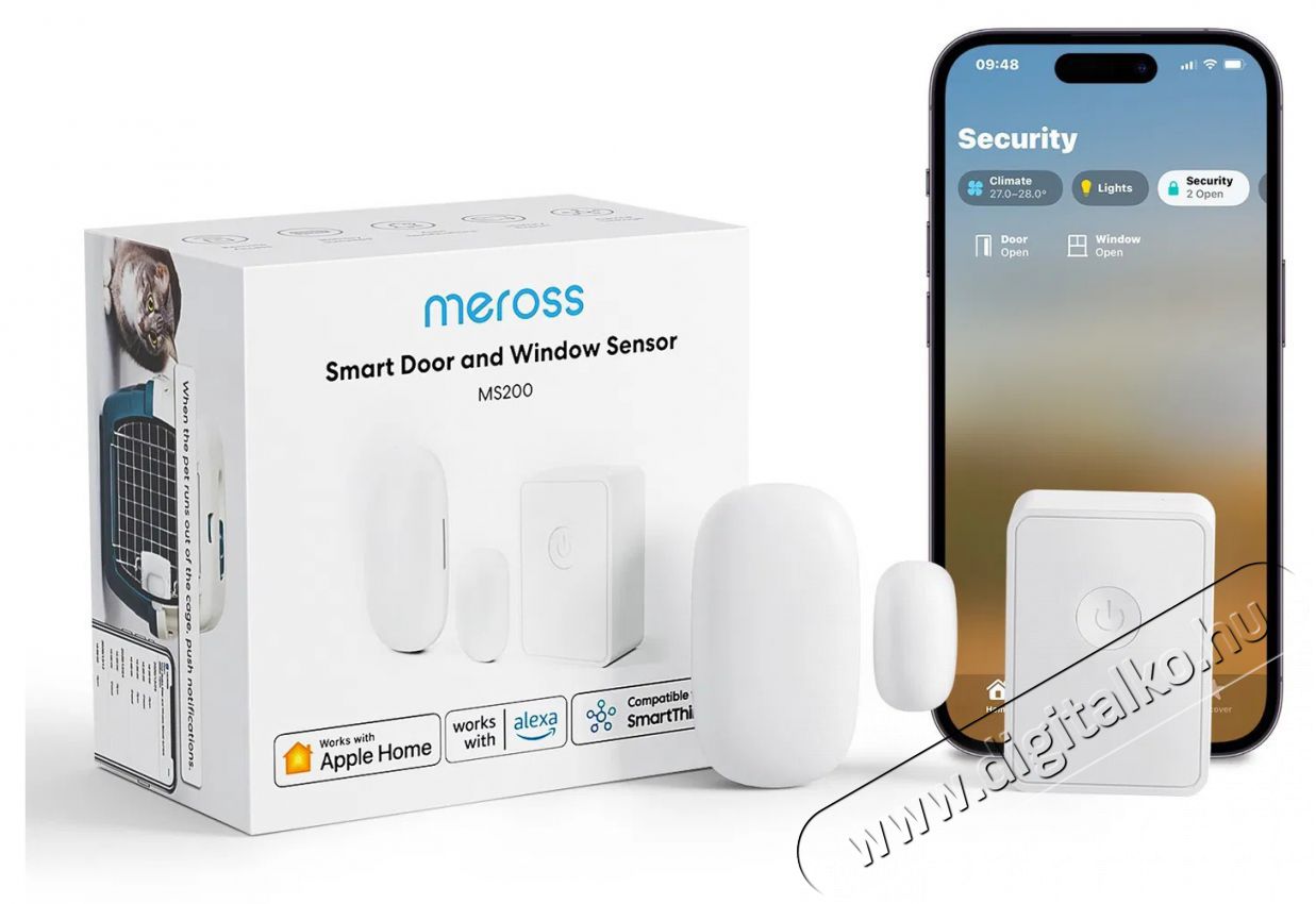 Meross Smart Door and Window Sensor Kit H&aacute;ztart&aacute;s / Otthon / K&uuml;lt&eacute;r - Biztons&aacute;gtechnika - Nyit&aacute;s&eacute;rz&eacute;kelő - 519540