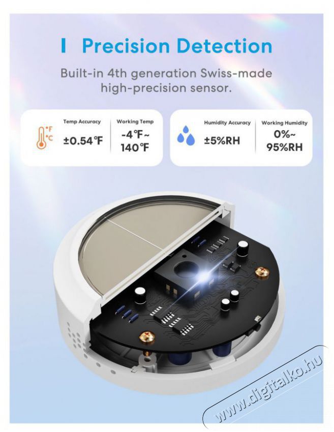 Meross Smart Temperature and Humidity Sensor Kit H&aacute;ztart&aacute;s / Otthon / K&uuml;lt&eacute;r - Biztons&aacute;gtechnika - Kieg&eacute;sz&iacute;tő - 519544