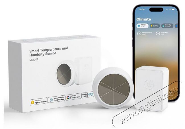Meross Smart Temperature and Humidity Sensor Kit H&aacute;ztart&aacute;s / Otthon / K&uuml;lt&eacute;r - Biztons&aacute;gtechnika - Kieg&eacute;sz&iacute;tő - 519544